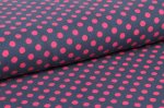 Baumwoll Strick - Punkte - navy/pink